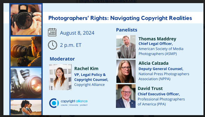 Photographers' Rights: Navigating Copyright Realities (Virtual)